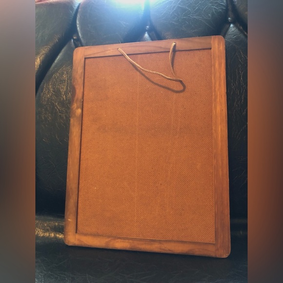 7612 VTG Chalkboard Wall Hang Pink Blossom Floral Embellished leather wall hang - Picture 3 of 6